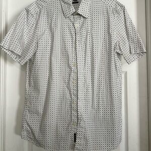 Michael Kors White and Black Patterned Casual Shirt